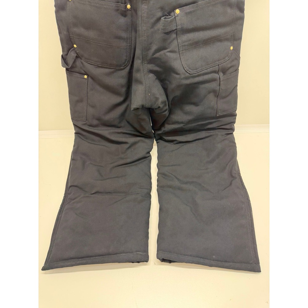 Carhartt 36 x 30 Black Bib Overalls Arctic Quilt Lined R03 USA Made Insulated - Picture 5 of 8